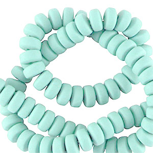 Perline di polimero rondella 7mm blue chiaro