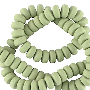 Perline di polimero rondella 7mm verde cenere