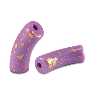 Perline in acrilico tubo lucida viola-oro