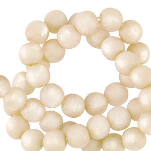 Perline Super Polaris Apaco 6 mm tonda opaca bianco prosecco