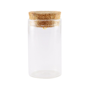 Bottiglietta dei desideri con tappo in sughero 5x3cm trasparente