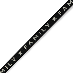 Nastro con testo "family" nero-grigio