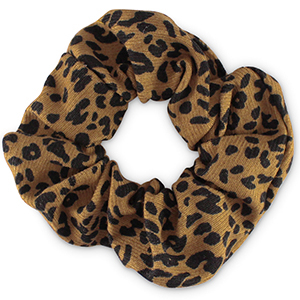 Elastici per capelli con stampa leopardo marrone delicato-nero