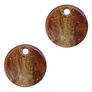 Pendenti in resina glitterato 12mm multicolore marrone