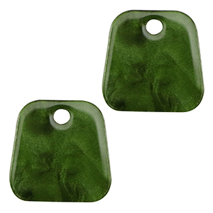 Pendenti in resina trapezio verde muschio
