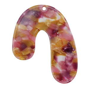 Pendenti in resina organico rosa-viola oro