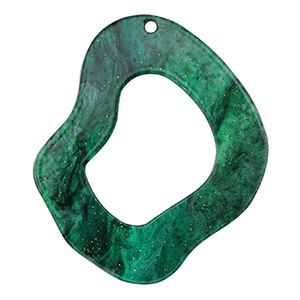 Pendenti in resina organico glitterato multicolore verde