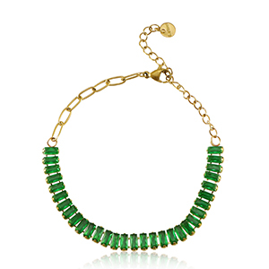 Bracciali in acciaio inossidabile oro-verde