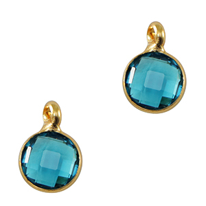 Pendenti di vetro Crystal Glass 7mm blu-oro