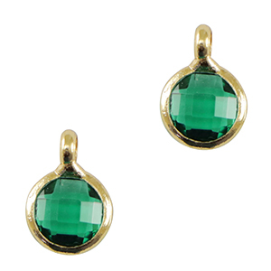 Pendenti di vetro Crystal Glass7mm verde-oro
