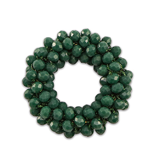 Ciondoli sfaccettati 32mm verde scuro