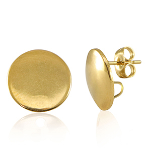 Componenti in acciaio inossidabile orecchini con anellino 15mm oro
