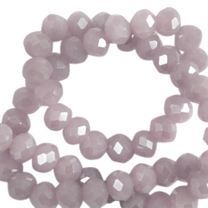 Perline sfaccettate 6x4 mm rondella lavanda nebbia-effetto perlato
