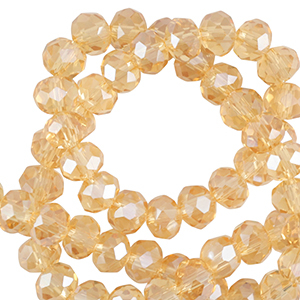 Perline sfaccettate 4x3mm rondella marigold giallo-effeto perlato