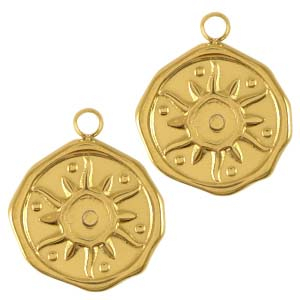 Ciondoli in acciaio inossidabile sole oro