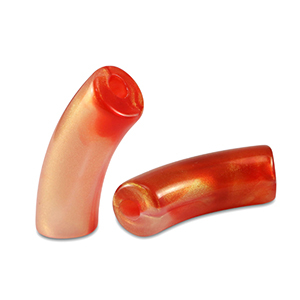 Perline in acrilico tubo lucida arancio rosso oro