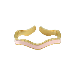 Anelli in acciaio inossidabile oro-rosa chiaro