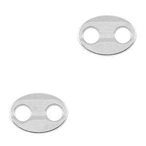 Ciondoli di metallo DQ distanziatore ovale argento antico (privo di nichel)