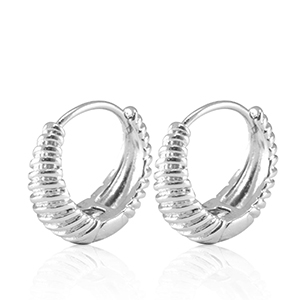 Metallo TQ in ottone orecchini a cerchio argento