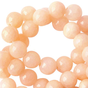 Perline in pietra naturale Calcite 6mm pesca chiaro 