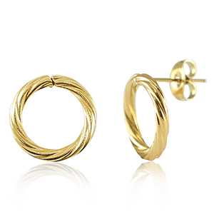 Orecchini in acciaio inossidabile 14mm oro
