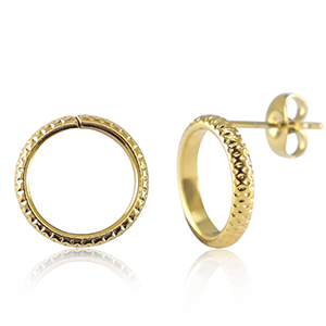 Orecchini in acciaio inossidabile 14mm oro