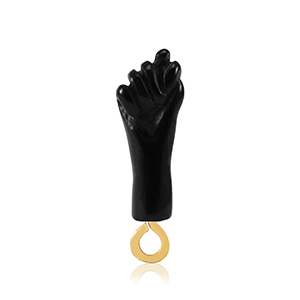 Pendenti in resina "Mano Fico" nero-oro