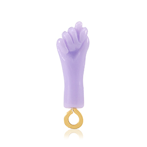 Pendenti in resina "Mano Fico" viola lilla-oro