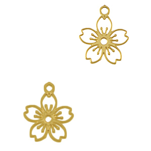 Ciondoli in acciaio inossidabile fiore oro