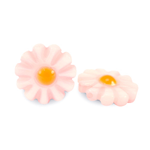 Perline di conchiglia fiore rosa chiaro-arancio