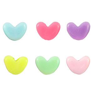 Perline con look acrilico cuore multicolore pastello