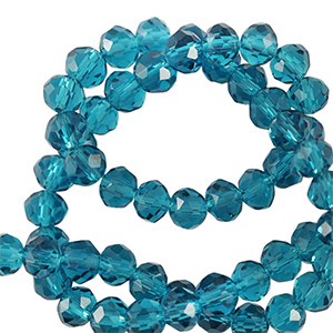 Perline sfaccettate 4x3mm rondella blu otanio