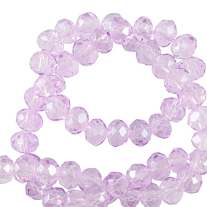 Perline sfaccettate 4x3mm rondella viola orchidea chiaro