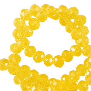 Perline sfaccettate 4x3mm rondella giallo fresia