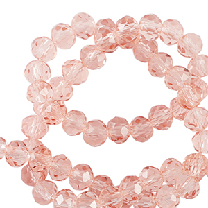 Perline sfaccettate 4x3mm rondella rosa polvere