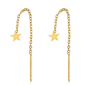 Orecchini in acciaio inossidabile stella oro