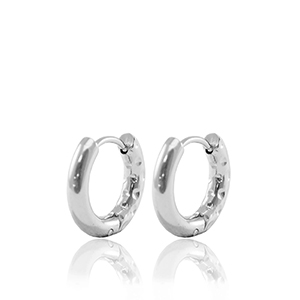 Orecchini in acciaio inossidabil a cerchio reversibile 15mm argento