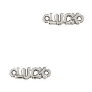 Ciondoli di metallo DQ distanziatore "LUCK" argento antico (privo di nichel)