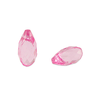 Perline in acrilico goccia rosa magenta trasparente
