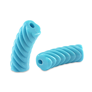 Perline in acrilico tubo spirale blu
