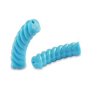 Perline in acrilico tubo spirale blu