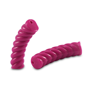 Perline in acrilico tubo spirale rosa magenta