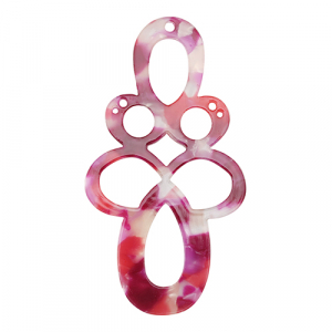 Pendenti in resina barocco multicolore rosa
