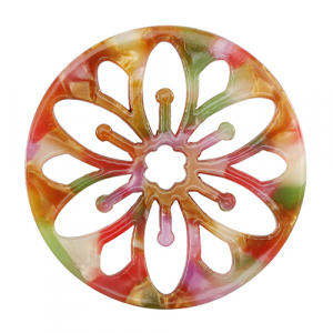 Pendenti in resina mandala multicolore rosa-verde