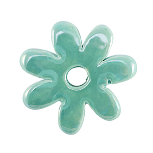 Perline di ceramica greca DQ fiore turchese