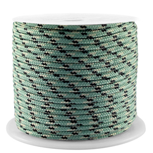 Cordoncino tubolare intrecciato 2mm verde petrolio-nero