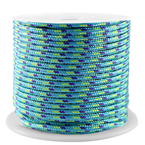 Cordoncino tubolare intrecciato 2mm blu-viola-giallo
