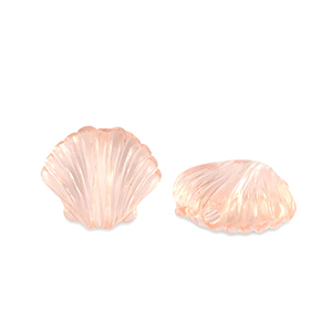 Perline in acrilico conchiglia trasparente rosa salmone