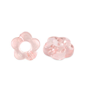 Perline in acrilico fiore trasparente rosa salmone