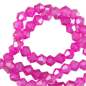 Perline sfaccettate bicone 6mm rosa neon